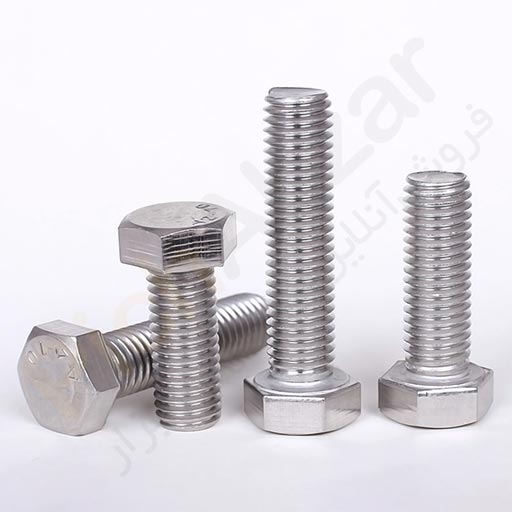 پیچ سر شش گوش استیل 316 تمام رزوه